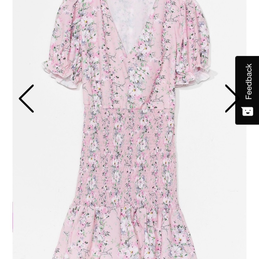 Women’s Floral Puff Shoulder Mini Dress